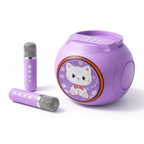 Boxă Karaoke Portabilă pentru Copii KidSound-X1 IdealTI® | Bluetooth 5.3, 2 Microfoane Wireless, 10W, Baterie 1500mAh