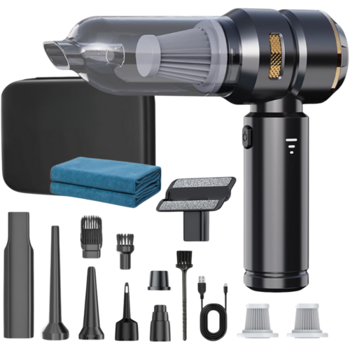 Aspirator Auto Portabil 4 in 1 IdealTI® 16000Pa, Motor Brushless 100W, 3 Viteze, Baterie 6000mAh