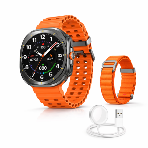 Ceas Smartwatch Pentru Barbati Multifunctional S7 Ultra IdealTI® Ecran AMOLED 1.62" HD 480x480, Apel Bluetooth, Notificari, Monitorizare Sanatatii, Puls, Rezistent la apa